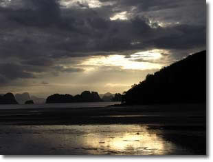 Sunrise in Phang Nga Bay.