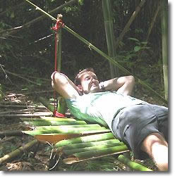 Testing the bamboo flooring.
